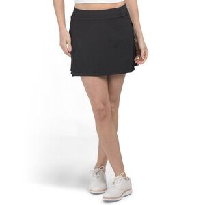 MONDETTA Black Side Pleat Skort